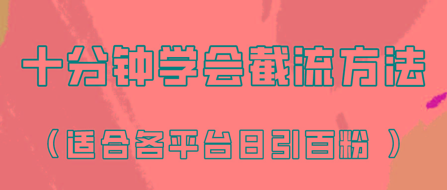 十分钟学会各大平台节流，矩阵日引几百创业粉(像素级教程)！-搞钱日记