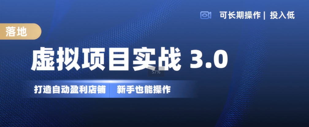 虚拟项目实战3.0，打造自动盈利店铺，可长期操作投入低，新手也能操作-搞钱日记