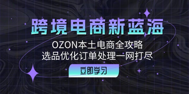 跨境电商新蓝海：OZON本土电商全攻略，选品优化订单处理一网打尽-搞钱日记