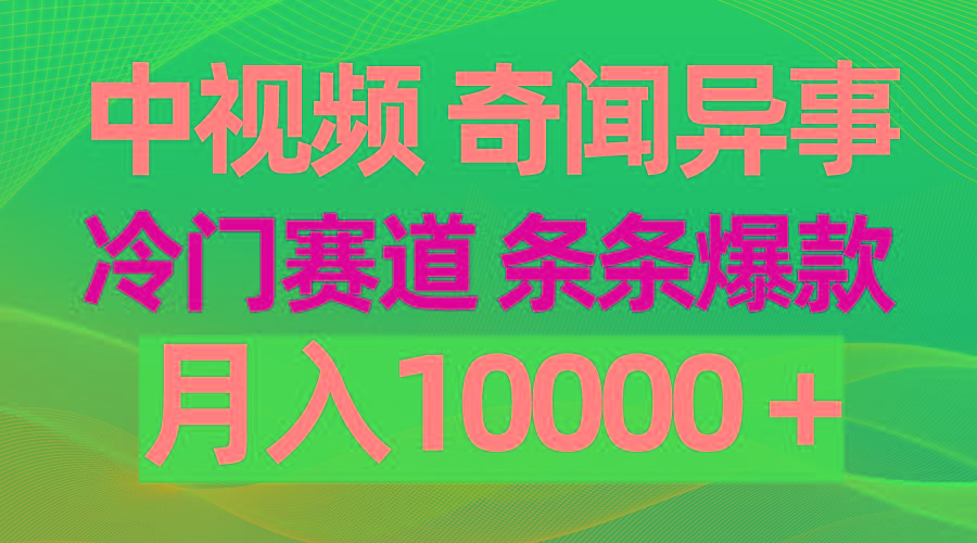 (9627期)中视频奇闻异事，冷门赛道条条爆款，月入10000＋-搞钱日记