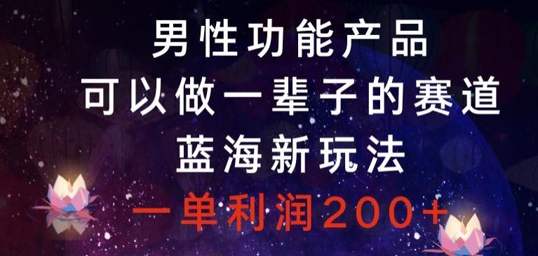 男性功能产品，可以做一辈子的赛道，蓝海新玩法，一单利润200+-搞钱日记