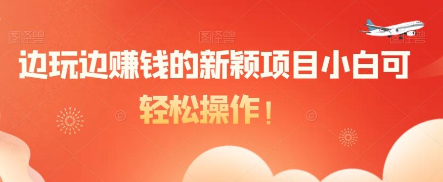 边玩边赚钱的新颖项目小白可轻松操作！-搞钱日记