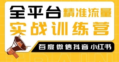 全平台精准流量实战训练营，百度微信抖音小红书SEO引流教程-搞钱日记