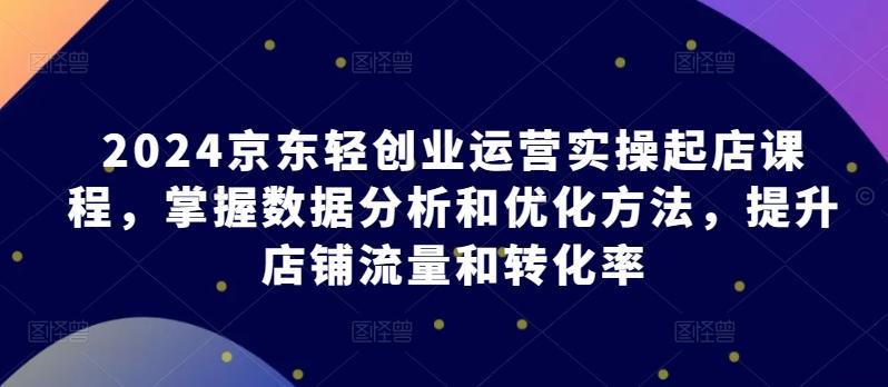 2024京东轻创业运营实操起店课程，掌握数据分析和优化方法，提升店铺流量和转化率-搞钱日记