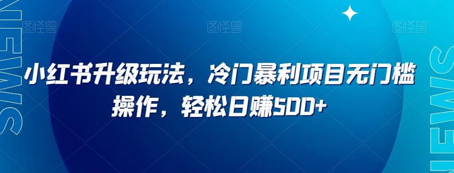 小红书升级玩法，冷门暴利项目无门槛操作，轻松日赚500+【揭秘】-搞钱日记