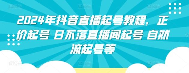 2024年抖音直播起号教程，正价起号 日不落直播间起号 自然流起号等-搞钱日记