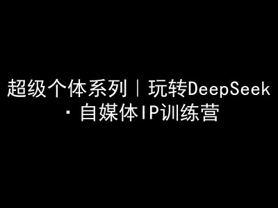 超级个体系列，玩转DeepSeek·自媒体IP训练营，deepseek教程-搞钱日记