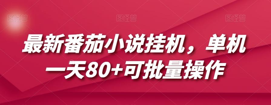 最新番茄小说挂机，单机一天80+可批量操作【揭秘】-搞钱日记